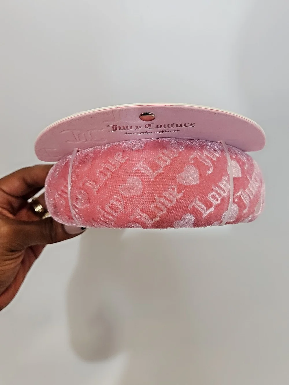 Juicy Couture Pink Plush 'Love' Headband